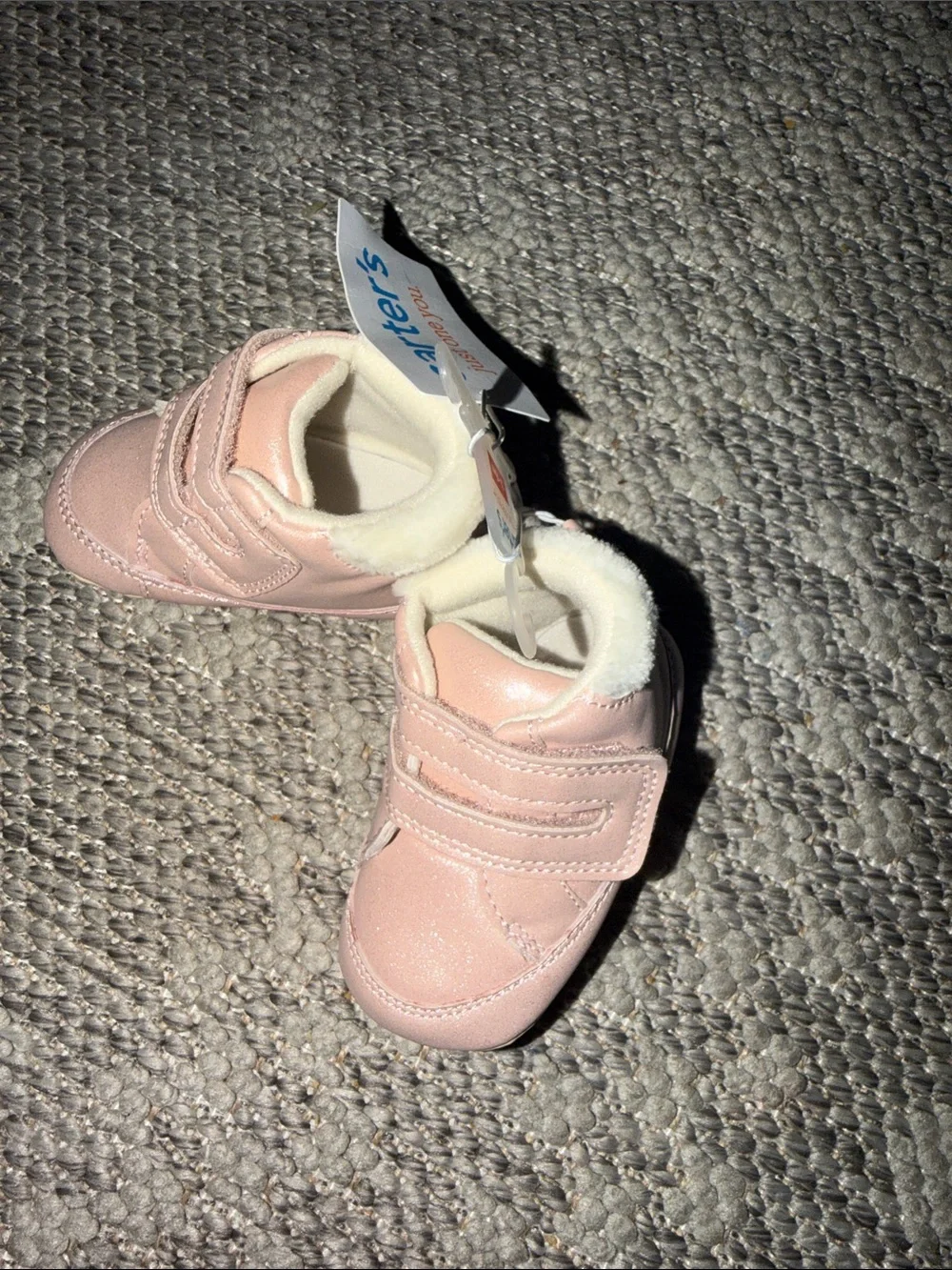 Carter's Light Pink Faux-Fur Lined Baby Sneakers